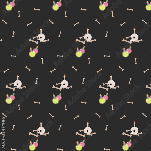 Halloween skull potion pattern