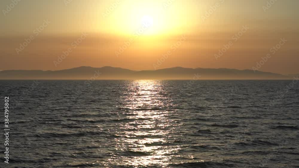 Slow mo of a marine landscape with a beautiful sunset. Vladivostok, Russia Slow mo of a marine landscape with a beautiful sunset. Vladivostok, Russia