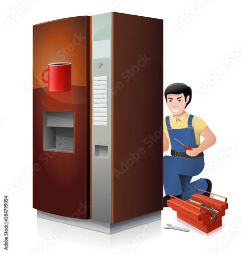 Réparation d'un distributeur automatique de boissons chaudes