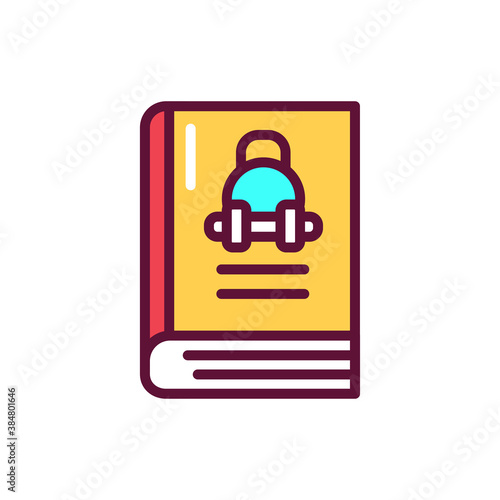 Sport book color line icon. Vector illustration