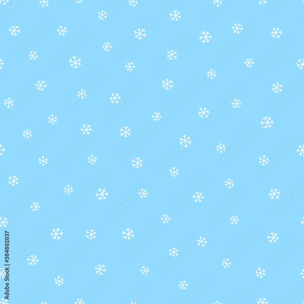 Simple seamless pattern of hand drawn snowflakes, winter background Simple seamless pattern of hand drawn snowflakes, winter background