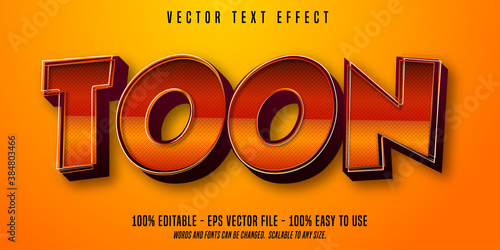 Toon text, cartoon style editable text effect