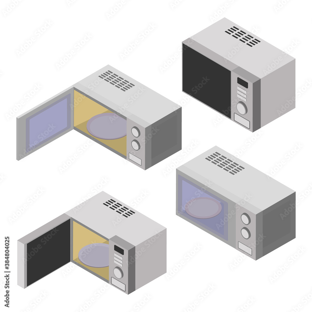 Isometric microwave icon.Microwave vector illustration isolated on white background. Isometric microwave icon.Microwave vector illustration isolated on white background.