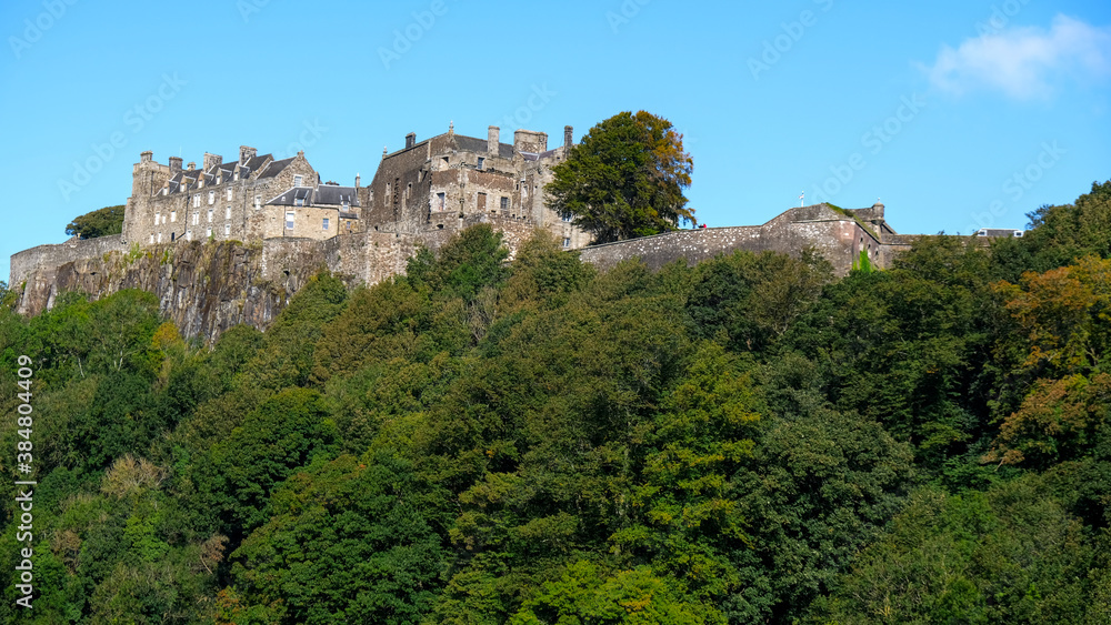 An autumn sunny morning at Stirling Castle in Highlands Scotland UK