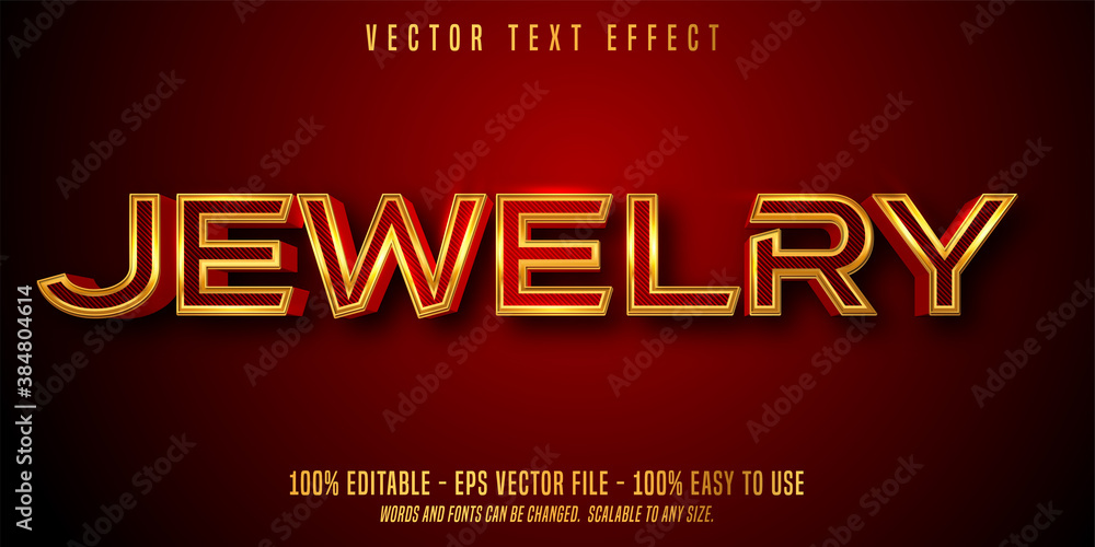 Jewelry text, shiny golden color style, editable text effect Jewelry text, shiny golden color style, editable text effect