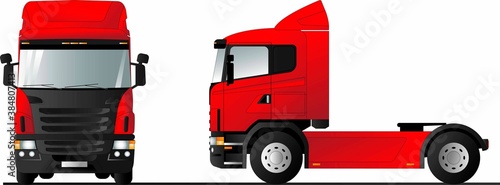 Truck tractor, European version. Truck for the delivery of semi-trailers with loads.