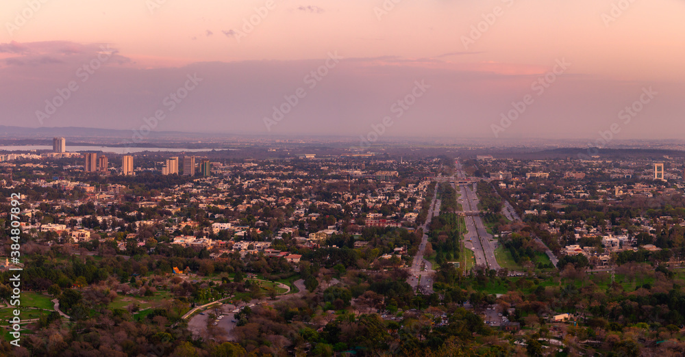 sunset islamabad skyline cityscape view from daman e koh margalla hills