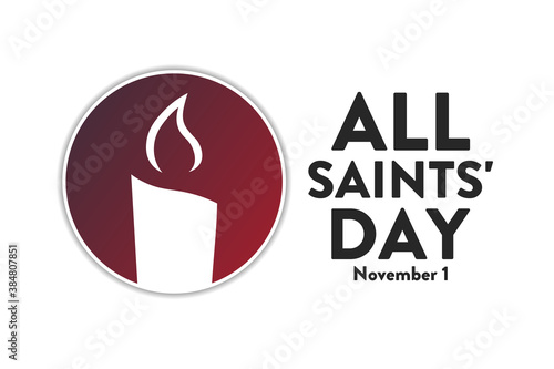 All Saints Day. November 1. Holiday concept. Template for background, banner, card, poster with text inscription. Vector EPS10 illustration.