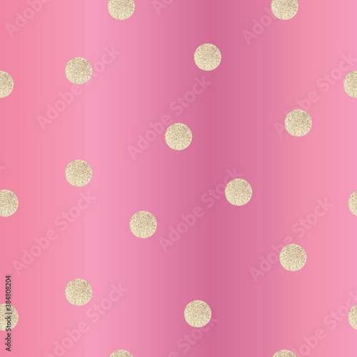 Pink pattern with golden dots for scrapbooking and digital paper