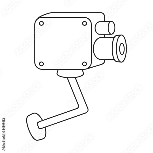 Camera cctv vector icon.Outline vector icon isolated illustration on white background camera cctv.