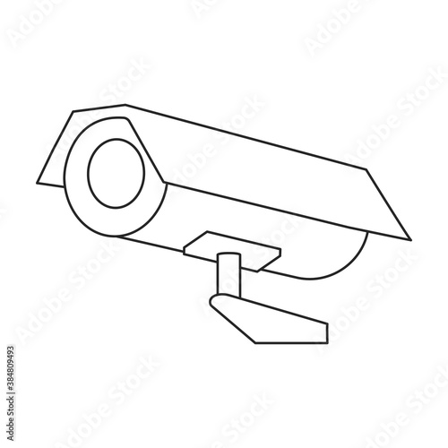 Camera cctv vector icon.Outline vector icon isolated illustration on white background camera cctv.