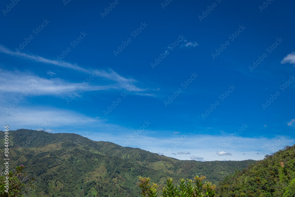 Fototapeta premium Colombian landscapes. Green mountains in Colombia, Latin America