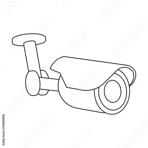Camera cctv vector icon.Outline vector icon isolated illustration on white background camera cctv.