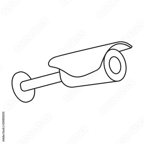 Camera cctv vector icon.Outline vector icon isolated illustration on white background camera cctv.