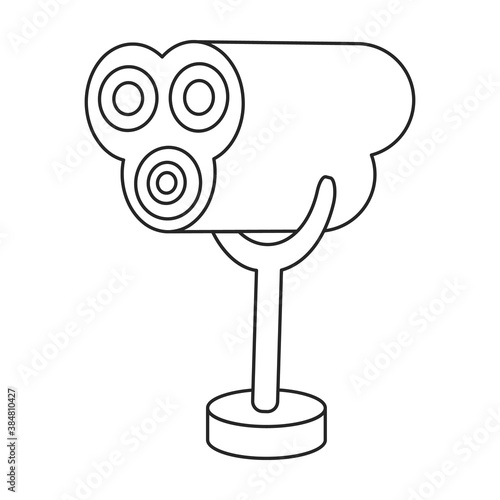 Camera cctv vector icon.Outline vector icon isolated illustration on white background camera cctv.
