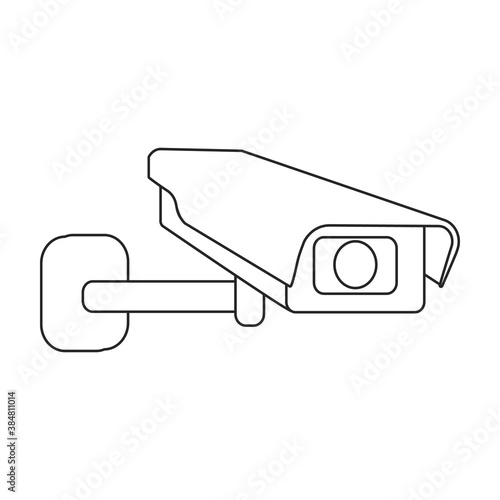 Camera cctv vector icon.Outline vector icon isolated illustration on white background camera cctv.