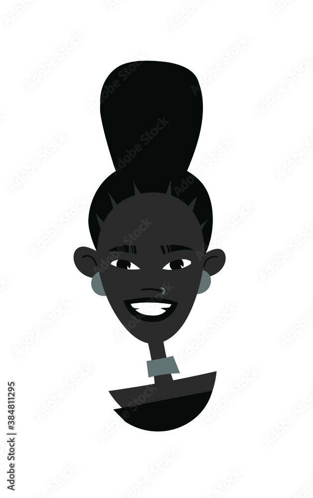 Young Black Female Character. Cartoon Style People. Black Lives Matter ...