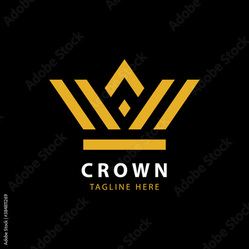 Modern Golden Crown logo template