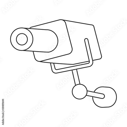 Camera cctv vector icon.Outline vector icon isolated illustration on white background camera cctv.