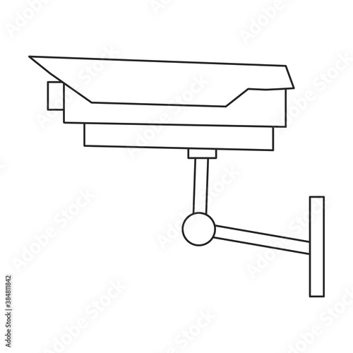 Camera cctv vector icon.Outline vector icon isolated illustration on white background camera cctv.