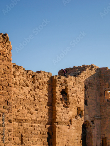 Ruins of ancient stone bricks arch detail of a village bulidings in an anatolian town. Middle east aged architectural place  Harran.