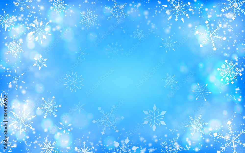 雪の結晶の背景素材　クリスマスイメージ
