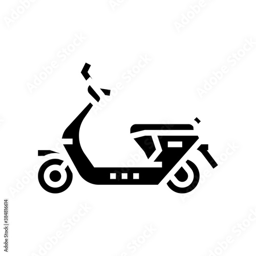 gas moped glyph icon vector. gas moped sign. isolated contour symbol black illustration
