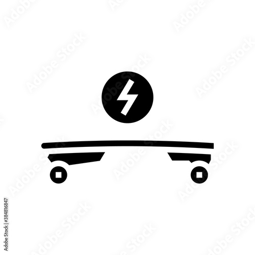 electrical skateboard glyph icon vector. electrical skateboard sign. isolated contour symbol black illustration