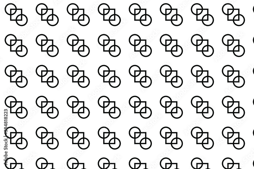 Seamless vector pattern in geometric circle square
