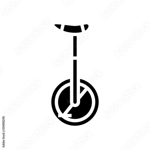 monowheel bicycle glyph icon vector. monowheel bicycle sign. isolated contour symbol black illustration