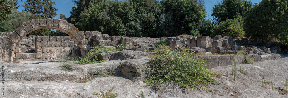 Ancient synagogue at Bet She'arim National Park in Kiryat Tivon, Israel