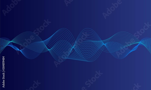 abstract blue digital equalizer, vector of sound wave pattern element