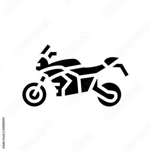motorbike transport glyph icon vector. motorbike transport sign. isolated contour symbol black illustration