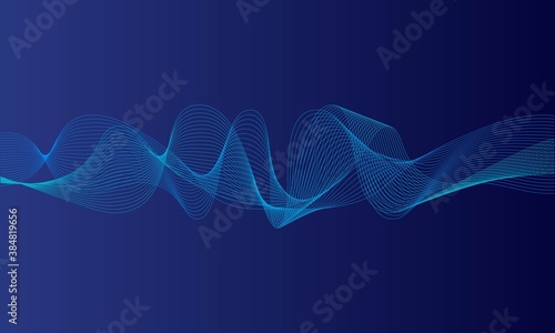 abstract blue digital equalizer, vector of sound wave pattern element © premyuda
