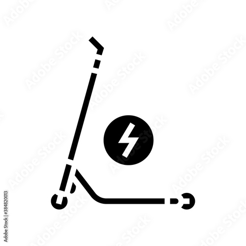 electrical kick scooter glyph icon vector. electrical kick scooter sign. isolated contour symbol black illustration