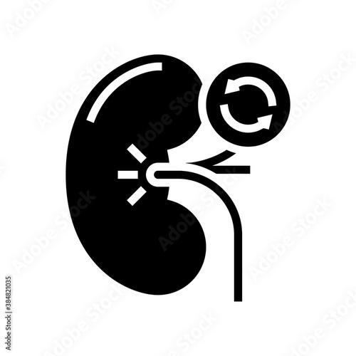 kidney transplant glyph icon vector. kidney transplant sign. isolated contour symbol black illustration