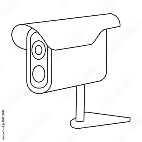 Camera cctv vector icon.Outline vector icon isolated illustration on white background camera cctv.