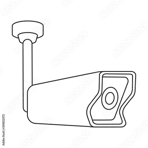 Camera cctv vector icon.Outline vector icon isolated illustration on white background camera cctv.