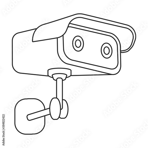 Camera cctv vector icon.Outline vector icon isolated illustration on white background camera cctv.