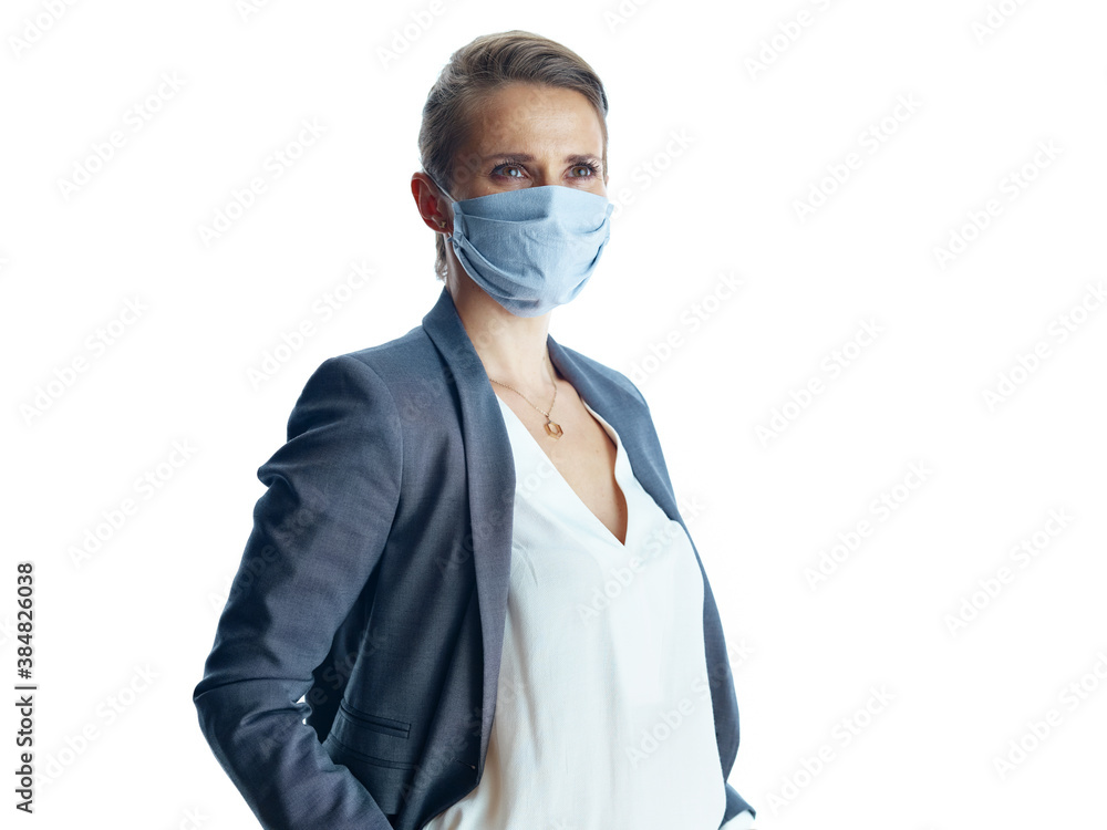 confident modern business woman in grey suit on confident modern business woman in grey suit on