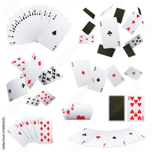 Poker Cards Realistic Sets 