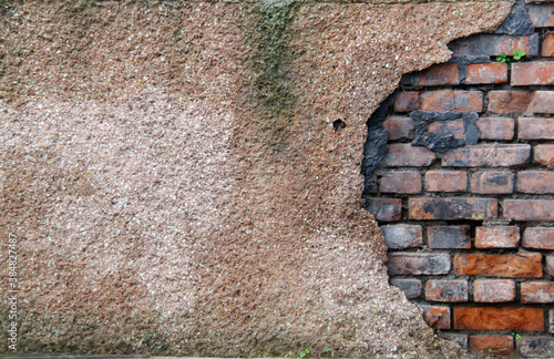 Obraz na płótnie Broken wall. Damaged something. w salonie