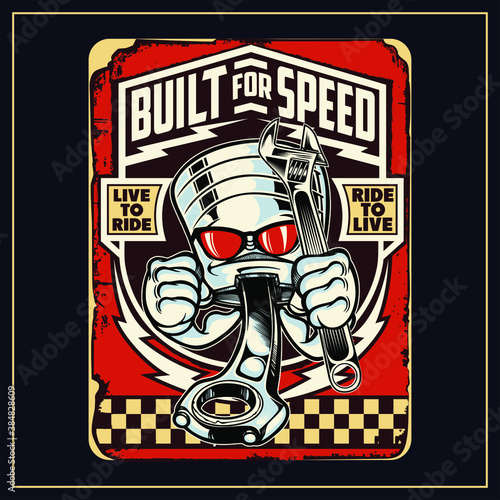 built for speed retro graphic