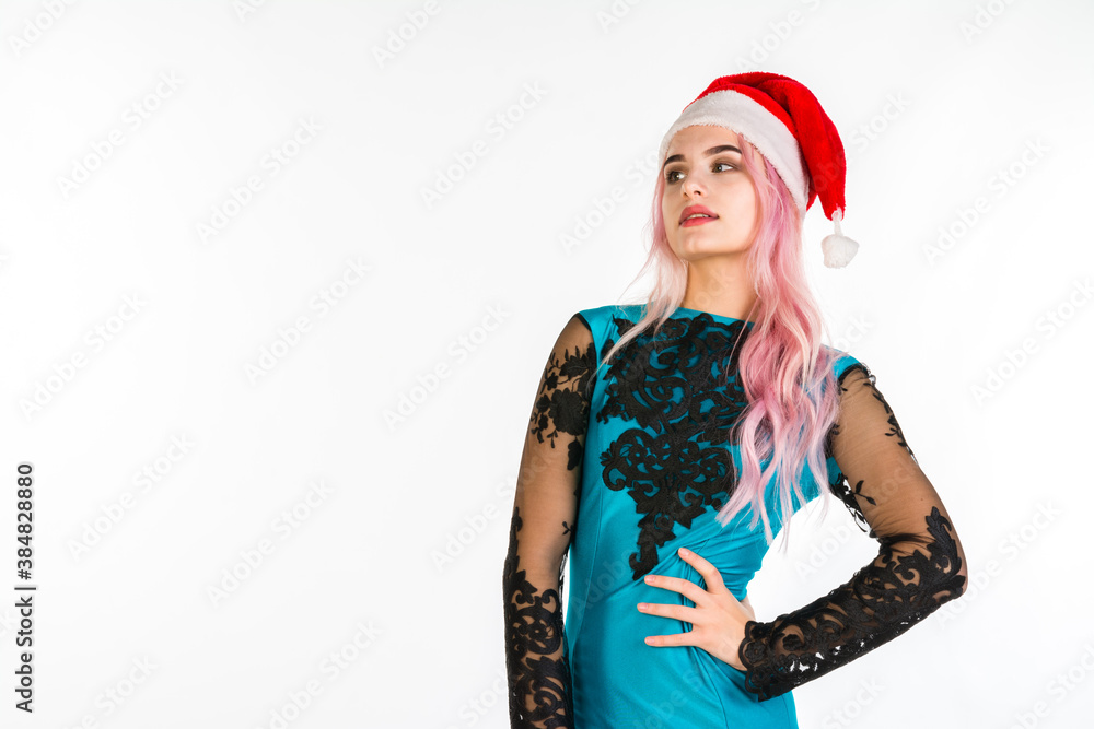 Beautiful young attractive smiling happy people. Detailed face portrait studio shoot isolated on abstract blurred white background. Christmas, New Year, birthday celebration and holidays concept. Beautiful young attractive smiling happy people. Detailed face portrait studio shoot isolated on abstract blurred white background. Christmas, New Year, birthday celebration and holidays concept.