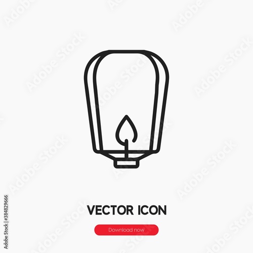 sky lantern icon vector. Linear style sign for mobile concept and web design. sky lantern symbol illustration. Pixel vector graphics - Vector.	