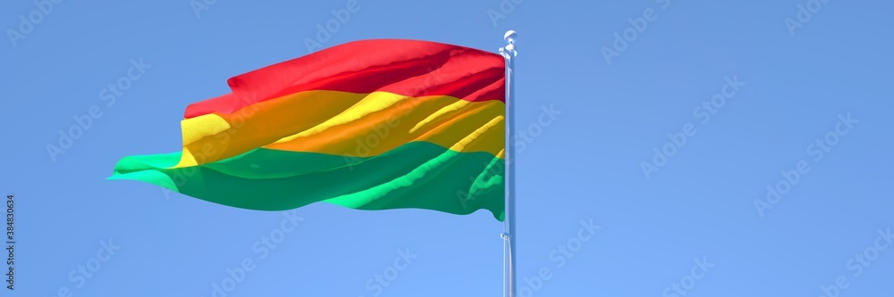 3D rendering of the national flag of Bolivia waving in the wind 3D rendering of the national flag of Bolivia waving in the wind