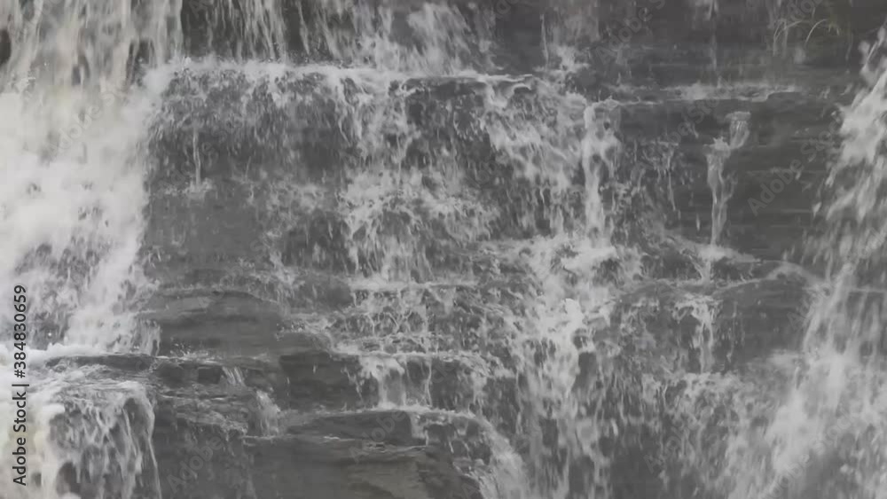 Water flowing from water fall at Bhatinda water falls in Dhanbbad, Jharkhand in India.