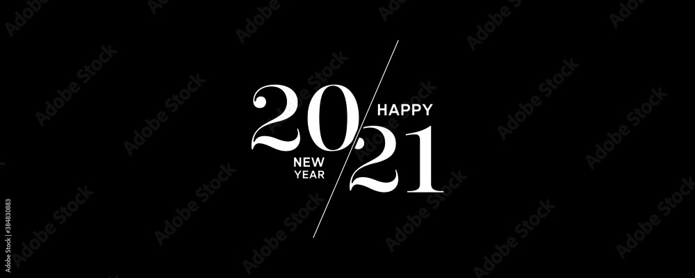 Plakat 2021 Logo Szczęśliwego Nowego Roku Tło. Szablon projektu broszury, plakat, karta, baner. Ilustracja wektorowa.