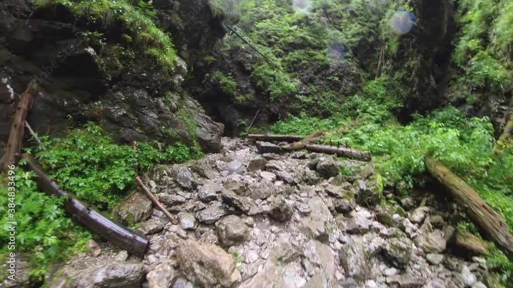 Walking in Deep Narrow Rocky Gorge Mountain Trail Hyper Lapse Walking in Deep Narrow Rocky Gorge Mountain Trail Hyper Lapse