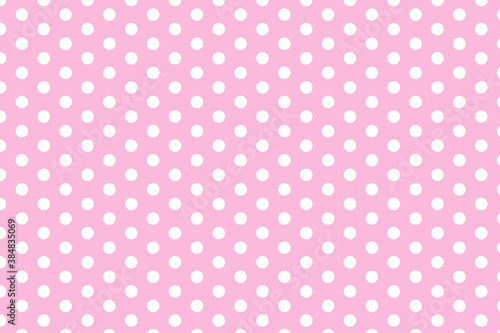 Seamless pattern of large white polka dots on a pastel pink background. EPS10 file includes a pattern swatch that seamlessly fills any shape